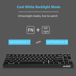 Bàn phím cơ mini Ajazz K680T 68 phím có dây USB, chế độ kép sạc, chiều dài cáp: 1,6m, phím xanh lá, đen, trà