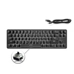 Bàn phím cơ mini Ajazz K680T 68 phím có dây USB, chế độ kép sạc, chiều dài cáp: 1,6m, phím xanh lá, đen, trà