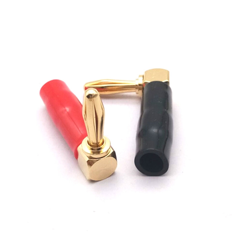 2 cái phích cắm chuối 4mm hình chữ L 90 độ dây loa cao su mềm, đầu chuối loa