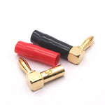 2 cái phích cắm chuối 4mm hình chữ L 90 độ dây loa cao su mềm, đầu chuối loa