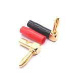 2 cái phích cắm chuối 4mm hình chữ L 90 độ dây loa cao su mềm, đầu chuối loa