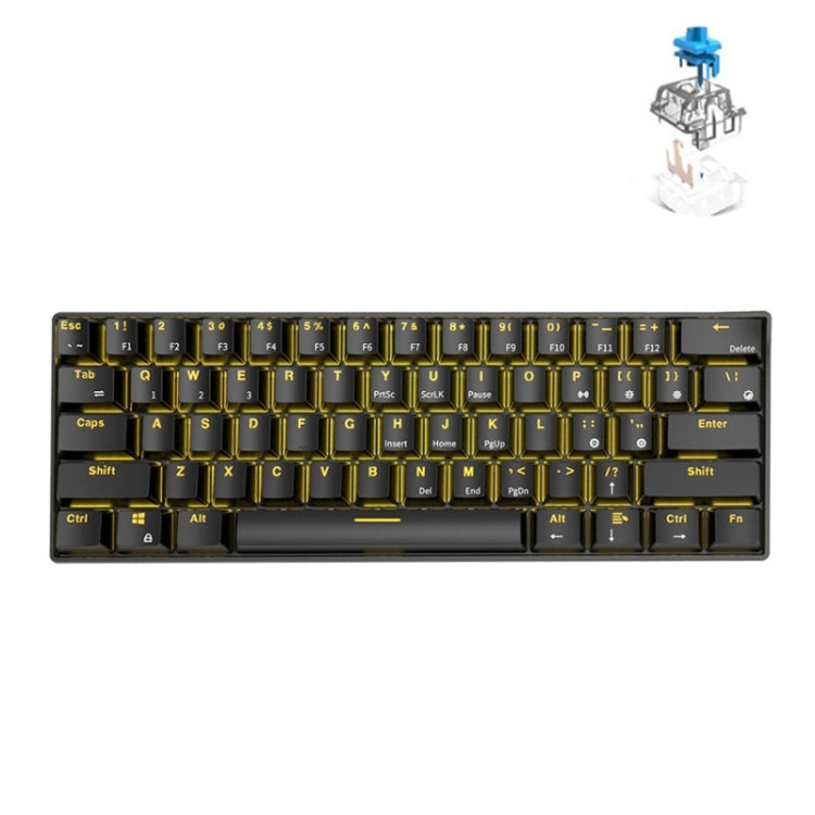 Bàn phím cơ chơi game Bluetooth / không dây RK61 61 phím cho máy tính bảng và điện thoại, chiều dài cáp: 1,5m, phím trà, xanh lá, đỏ