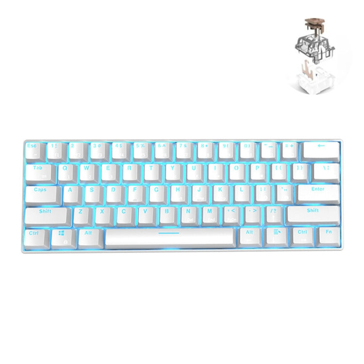 Bàn phím cơ chơi game Bluetooth / không dây RK61 61 phím cho máy tính bảng và điện thoại, chiều dài cáp: 1,5m, phím trà, xanh lá, đỏ