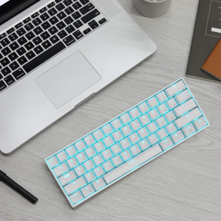 Bàn phím cơ chơi game Bluetooth / không dây RK61 61 phím cho máy tính bảng và điện thoại, chiều dài cáp: 1,5m, phím trà, xanh lá, đỏ