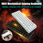 Bàn phím cơ chơi game Bluetooth / không dây RK61 61 phím cho máy tính bảng và điện thoại, chiều dài cáp: 1,5m, phím trà, xanh lá, đỏ