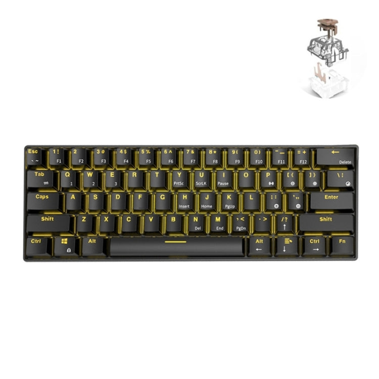 Bàn phím cơ chơi game Bluetooth / không dây RK61 61 phím cho máy tính bảng và điện thoại, chiều dài cáp: 1,5m, phím trà, xanh lá, đỏ