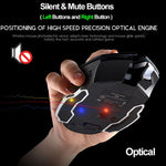 Chuột chơi game cơ không dây FREEDOM-WOLF X8 2400 DPI 6 phím sạc 2.4G im lặng phát sáng, X8 Đen, X8 Xám kim loại, X8 Đen sao