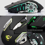 Chuột chơi game cơ không dây FREEDOM-WOLF X8 2400 DPI 6 phím sạc 2.4G im lặng phát sáng, X8 Đen, X8 Xám kim loại, X8 Đen sao