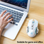 Chuột chơi game cơ không dây FREEDOM-WOLF X8 2400 DPI 6 phím sạc 2.4G im lặng phát sáng, X8 Đen, X8 Xám kim loại, X8 Đen sao