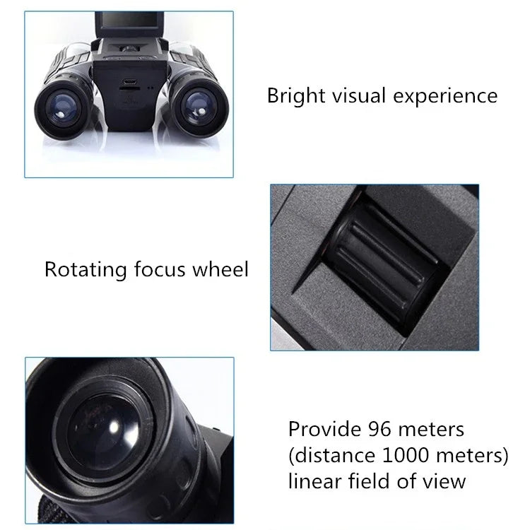 Ống nhòm kỹ thuật số kính thiên văn HD 12x32 ngoài trời đa chức năng quay video, 12X32