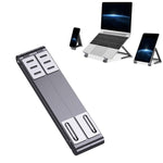 Giá đỡ laptop kim loại gập, mini, phẳng, nâng cao, màu xám, bạc