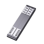 Giá đỡ laptop kim loại gập, mini, phẳng, nâng cao, màu xám, bạc
