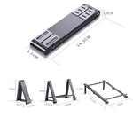 Giá đỡ laptop kim loại gập, mini, phẳng, nâng cao, màu xám, bạc
