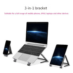 Giá đỡ laptop kim loại gập, mini, phẳng, nâng cao, màu xám, bạc