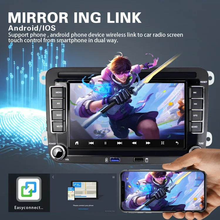 Phù Hợp Cho Máy Nghe Nhạc Đa Phương Tiện Xe Volkswagen 7 inch Điều Hướng Bluetooth Tích Hợp Camera Lùi Android 10.0, 1+16G, 2+16G, 2+32G