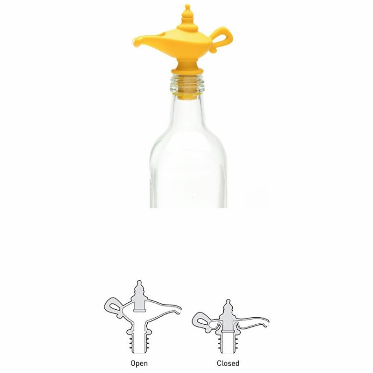 Nắp rót chai rượu vang đỏ silicone sáng tạo hình đèn Aladdin, nút chai không khí thủ công, bộ 3 nút chai rượu