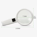 Kính lúp cầm tay độ nét cao có đèn LED, dùng đọc sách và bảo trì cho người già, 95mm phóng đại 10 lần, 110mm phóng đại 30 lần, kính đôi