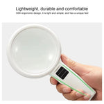 Kính lúp cầm tay độ nét cao có đèn LED, dùng đọc sách và bảo trì cho người già, 95mm phóng đại 10 lần, 110mm phóng đại 30 lần, kính đôi