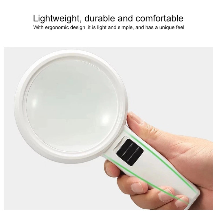 Kính lúp cầm tay độ nét cao có đèn LED, dùng đọc sách và bảo trì cho người già, 95mm phóng đại 10 lần, 110mm phóng đại 30 lần, kính đôi