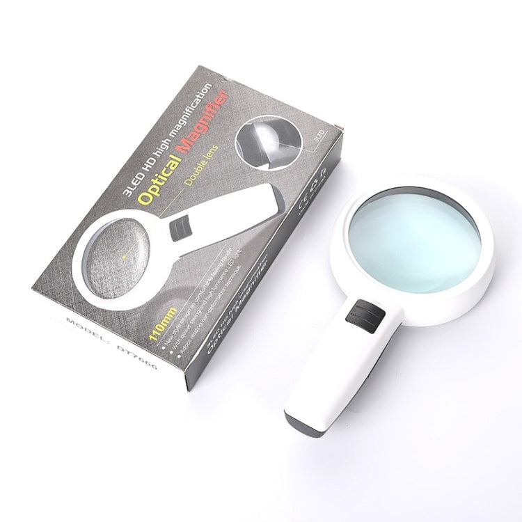 Kính lúp cầm tay độ nét cao có đèn LED, dùng đọc sách và bảo trì cho người già, 95mm phóng đại 10 lần, 110mm phóng đại 30 lần, kính đôi