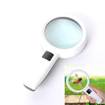 Kính lúp cầm tay độ nét cao có đèn LED, dùng đọc sách và bảo trì cho người già, 95mm phóng đại 10 lần, 110mm phóng đại 30 lần, kính đôi