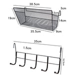 Giá đựng đồ đầu giường tầng trên ký túc xá, giỏ treo đầu giường, giỏ treo màu đen + móc đen, giỏ treo màu trắng + móc trắng