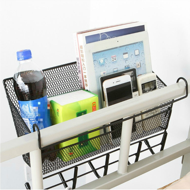 Giá đựng đồ đầu giường tầng trên ký túc xá, giỏ treo đầu giường, giỏ treo màu đen + móc đen, giỏ treo màu trắng + móc trắng