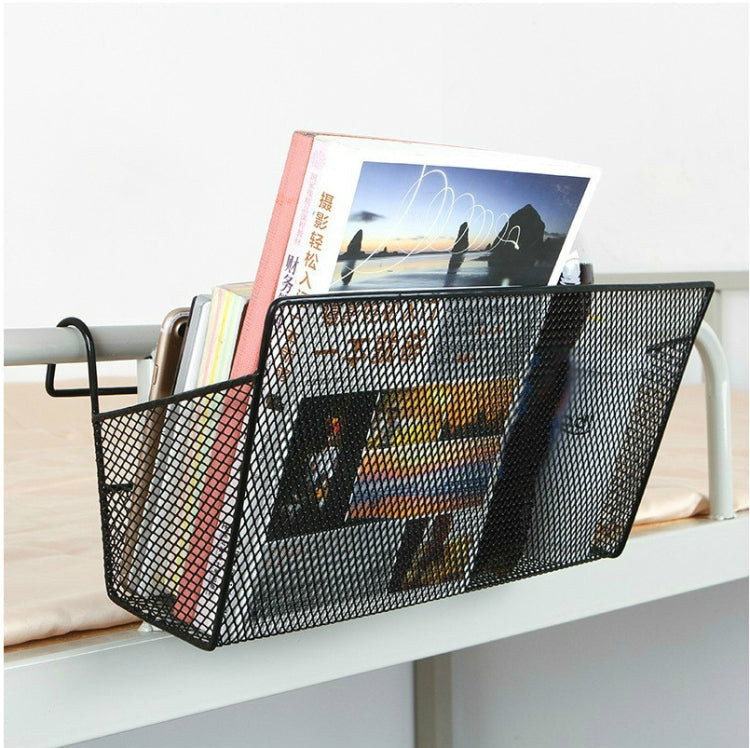 Giá đựng đồ đầu giường tầng trên ký túc xá, giỏ treo đầu giường, giỏ treo màu đen + móc đen, giỏ treo màu trắng + móc trắng