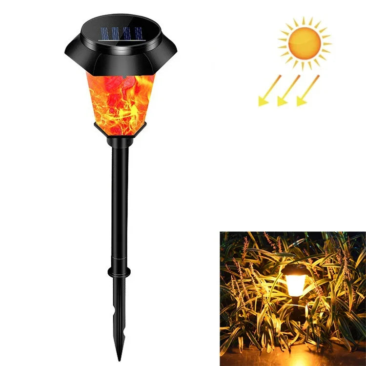 Đèn cảnh quan động ngọn lửa năng lượng mặt trời LED ngoài trời cho vườn, sân cỏ