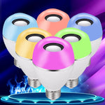 Bóng đèn LED âm nhạc E27 thông minh nhiều màu điều khiển từ xa đèn báo thức, đèn nhạc đa liên kết qua APP, APP + điều khiển từ xa