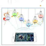 Bóng đèn LED âm nhạc E27 thông minh nhiều màu điều khiển từ xa đèn báo thức, đèn nhạc đa liên kết qua APP, APP + điều khiển từ xa