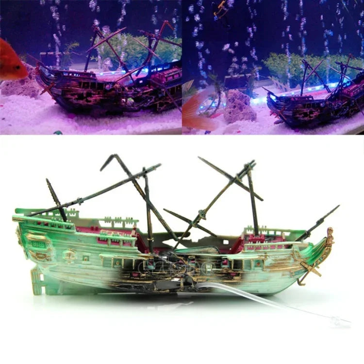 Đồ trang trí bể cá cảnh tăng oxy mô hình tàu đắm thối rữa, Mô hình tàu đắm thối rữa