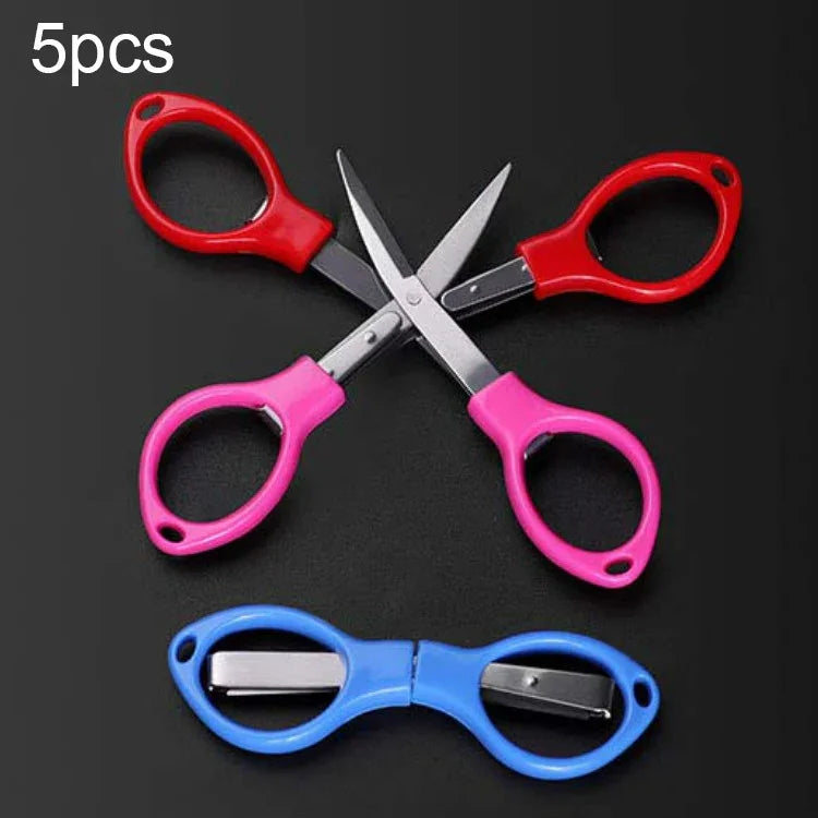 5 cái kéo chuyên dụng câu cá, gấp được, thép không gỉ, kiểu tay cầm nhựa, màu sắc giao ngẫu nhiên, tay cầm nhựa màu giao ngẫu nhiên, tay cầm kim loại màu giao ngẫu nhiên