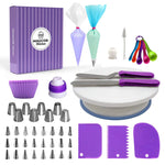 Bộ bàn xoay trang trí bánh, túi silicone trang trí, bộ làm bánh tự làm, 6 cái/bộ, 12 cái/bộ, 60 cái/bộ
