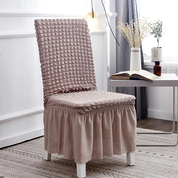 Áo bọc ghế váy bồng bong bóng co giãn gia đình một mảnh phủ ghế đôn vải lưới, kích thước đa năng