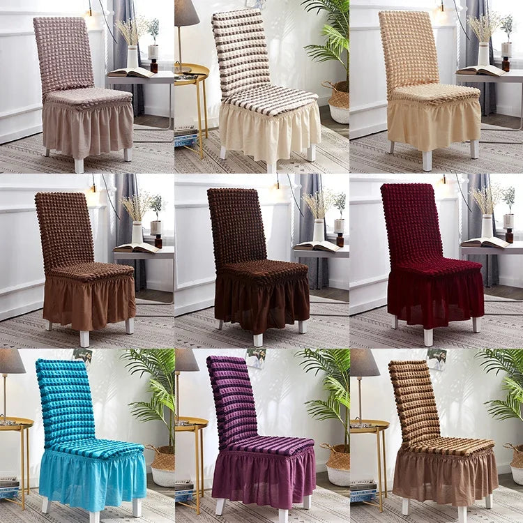 Áo bọc ghế váy bồng bong bóng co giãn gia đình một mảnh phủ ghế đôn vải lưới, kích thước đa năng