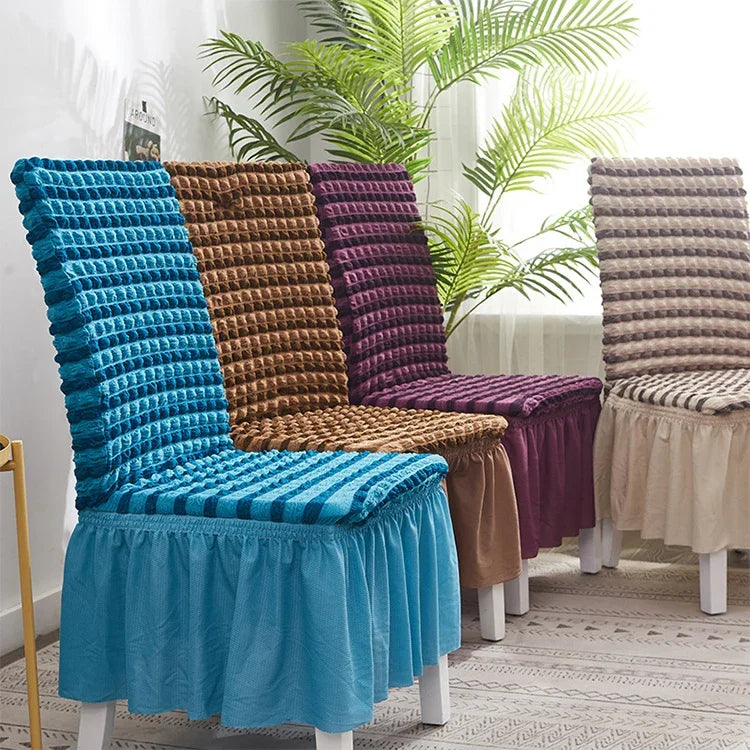 Áo bọc ghế váy bồng bong bóng co giãn gia đình một mảnh phủ ghế đôn vải lưới, kích thước đa năng