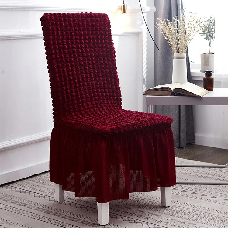 Áo bọc ghế váy bồng bong bóng co giãn gia đình một mảnh phủ ghế đôn vải lưới, kích thước đa năng