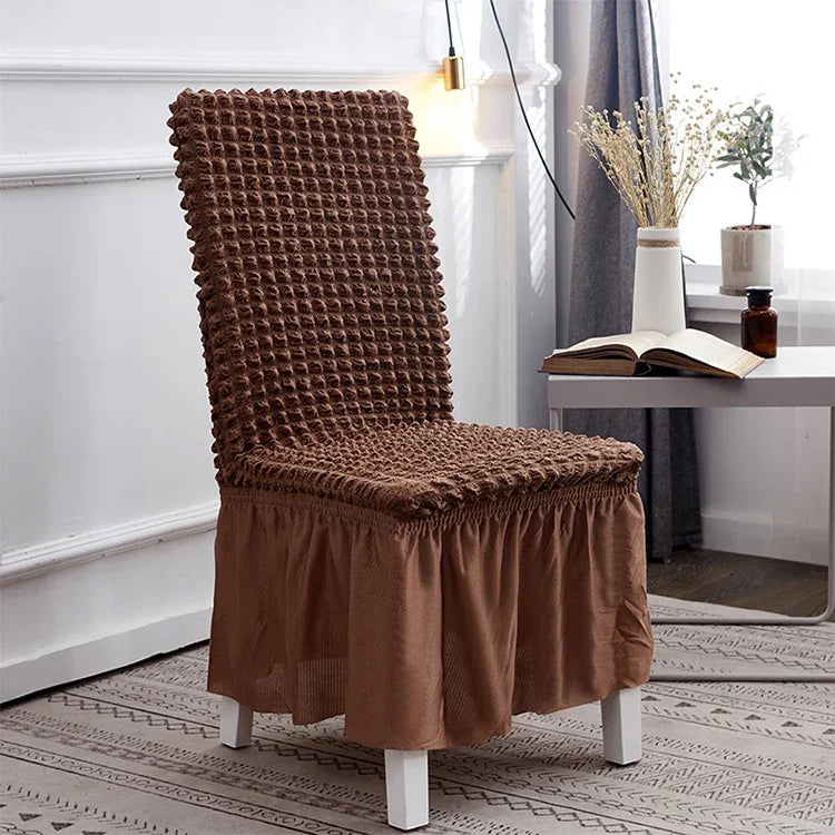 Áo bọc ghế váy bồng bong bóng co giãn gia đình một mảnh phủ ghế đôn vải lưới, kích thước đa năng