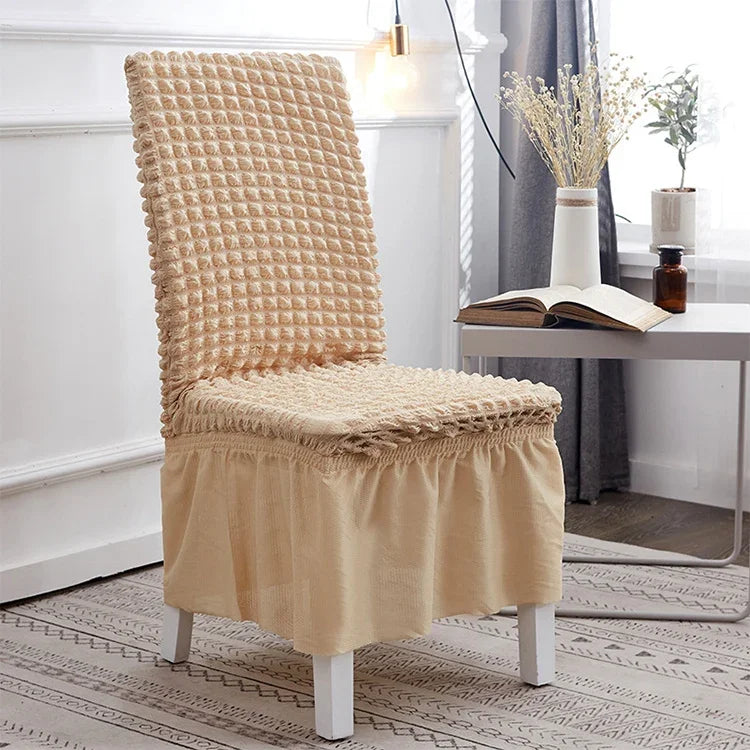 Áo bọc ghế váy bồng bong bóng co giãn gia đình một mảnh phủ ghế đôn vải lưới, kích thước đa năng