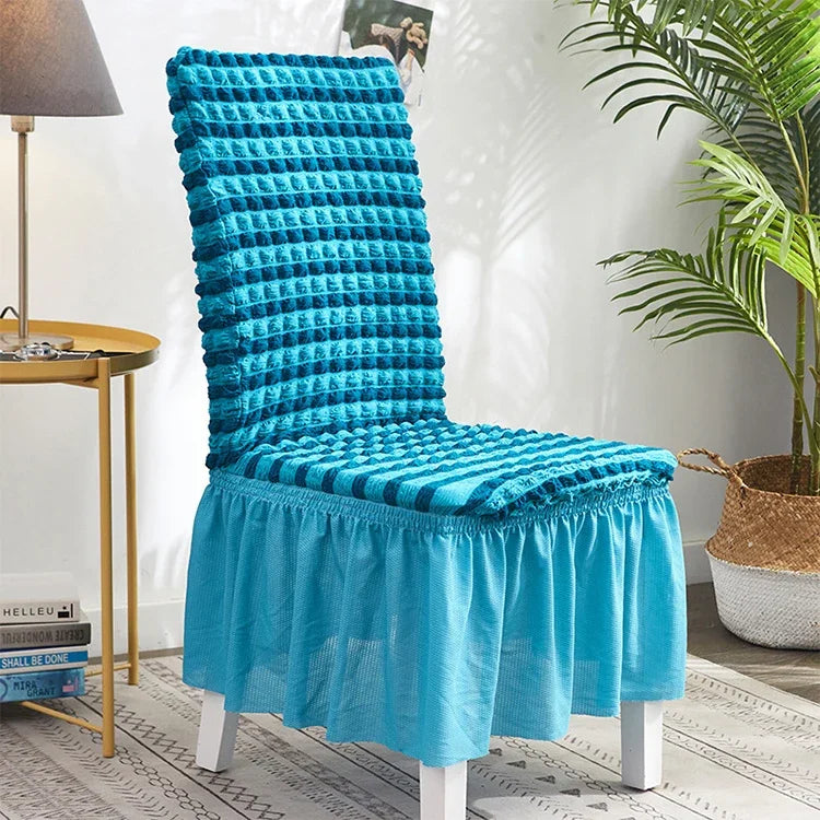 Áo bọc ghế váy bồng bong bóng co giãn gia đình một mảnh phủ ghế đôn vải lưới, kích thước đa năng