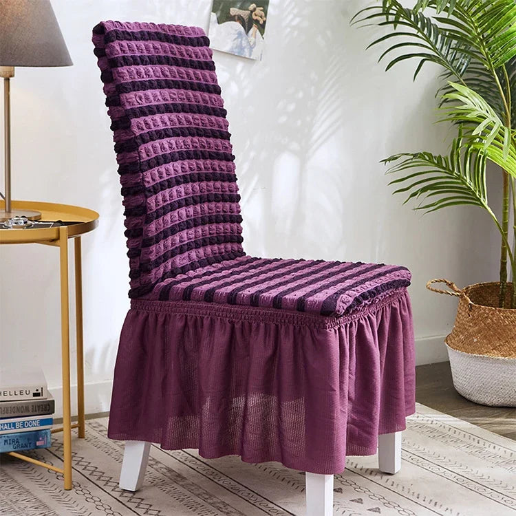 Áo bọc ghế váy bồng bong bóng co giãn gia đình một mảnh phủ ghế đôn vải lưới, kích thước đa năng