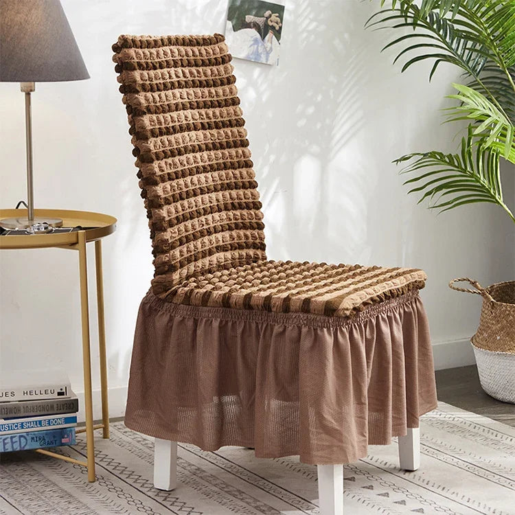 Áo bọc ghế váy bồng bong bóng co giãn gia đình một mảnh phủ ghế đôn vải lưới, kích thước đa năng