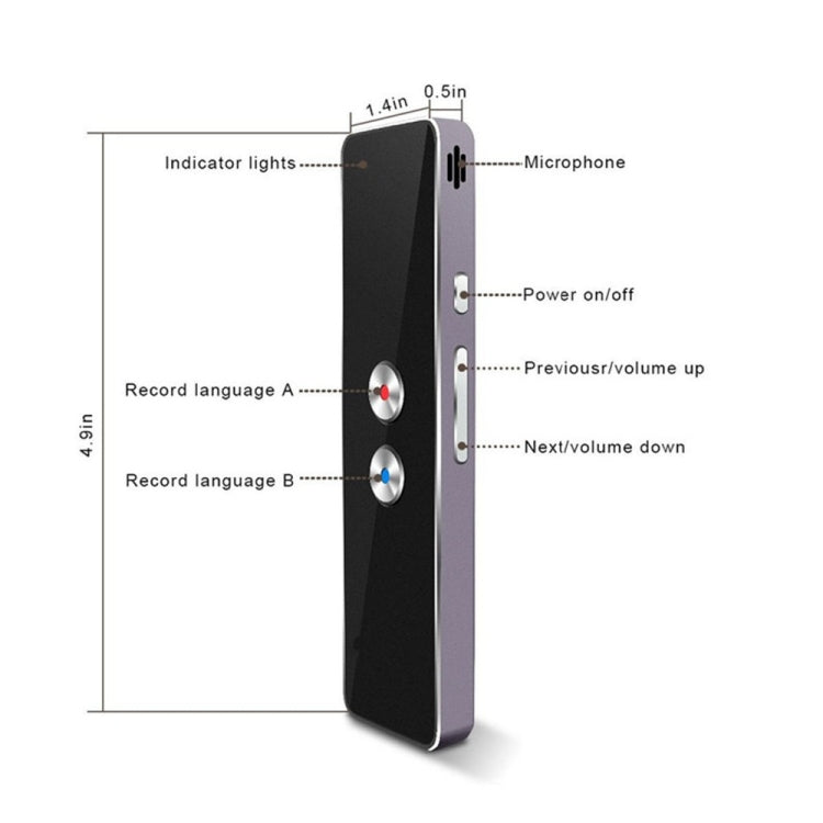 Máy dịch ngôn ngữ bỏ túi T8, 30 ngôn ngữ, đàm thoại hai chiều thời gian thực, máy dịch di động cho học tập cá nhân và du lịch