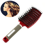 Lược Massage Da Đầu Bàn Chải Lông Nylon Cho Nữ Tóc Xoăn Bàn Chải Gỡ Rối Dụng Cụ Làm Tóc Salon