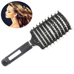 Lược Massage Da Đầu Bàn Chải Lông Nylon Cho Nữ Tóc Xoăn Bàn Chải Gỡ Rối Dụng Cụ Làm Tóc Salon