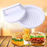 Khuôn ép hamburger hình tròn bằng nhựa đạt tiêu chuẩn thực phẩm, dụng cụ làm bánh burger thịt bò, bộ 2 chiếc màu trắng