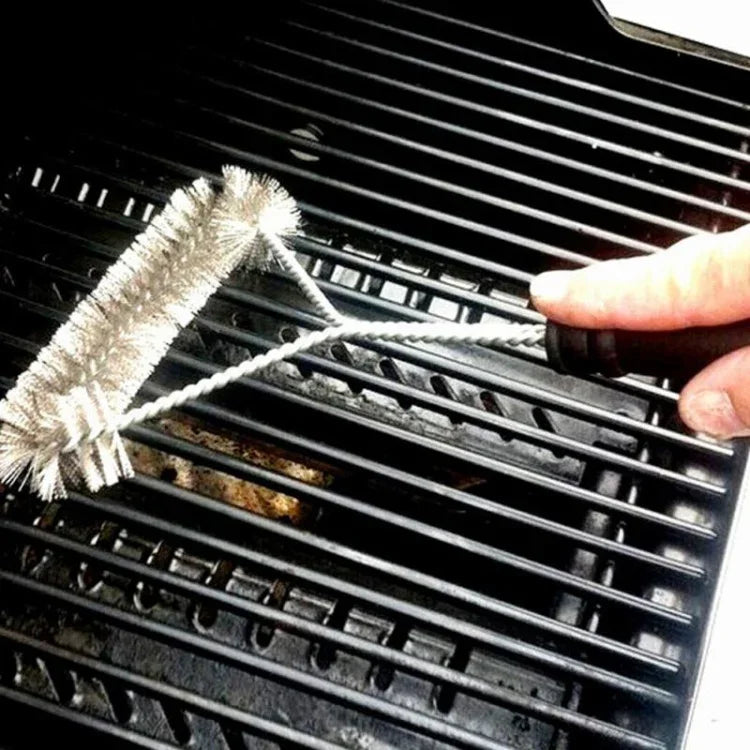 Chổi cọ BBQ 12 inch, lông thép không gỉ, có tay cầm