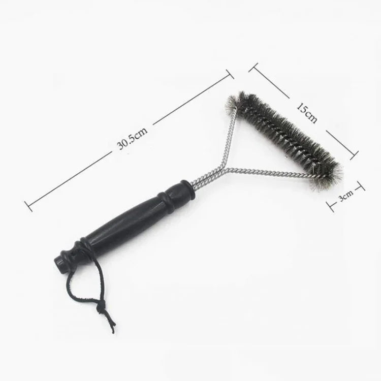 Chổi cọ BBQ 12 inch, lông thép không gỉ, có tay cầm