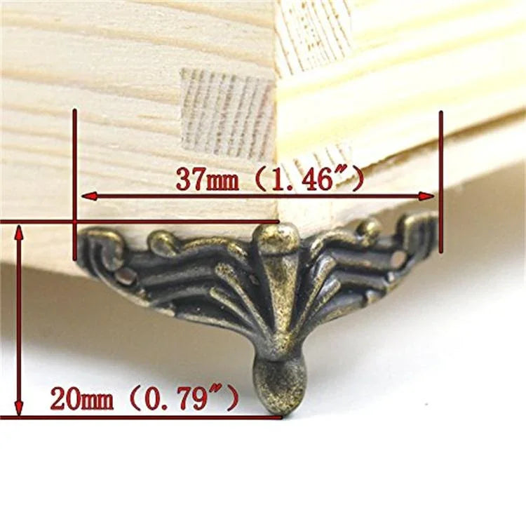 10 chiếc hộp quà trang sức đồng cổ Chân bảo vệ góc hộp gỗ Trang trí, Bảo vệ góc hộp quà trang sức